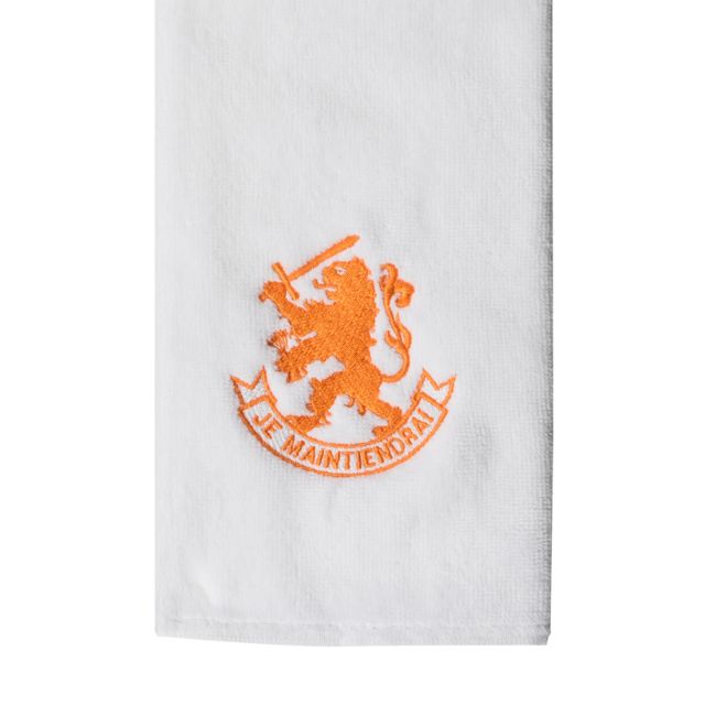 Nederlandse leeuw golfhanddoek wit metoranje